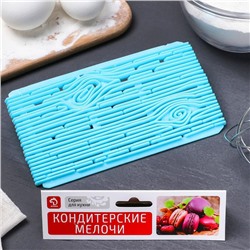 Печать для теста Доляна «Кора», пластик, 15.5×7.5 см, голубая