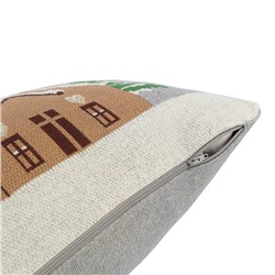 Подушка вязаная с новогодним рисунком Christmas Village из коллекции New Year Essential, 40x60 см