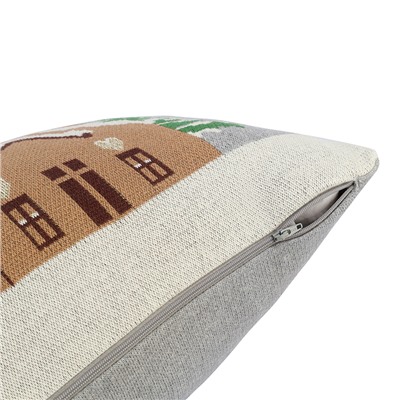 Подушка вязаная с новогодним рисунком Christmas Village из коллекции New Year Essential, 40x60 см