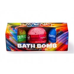 Набор BATH BOMB (Набор бурлящих шариков ЯБЛОКО-МАЛИНА-МОРСКИЕ ВОДОРОСЛИ), 3шт.