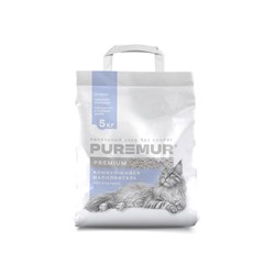 Наполнитель минеральный комкующийся PureMur Premium 5 кг,бумажный пакет