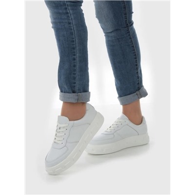 05-PDXL102-1 WHITE Кроссовки женские (натуральная кожа)