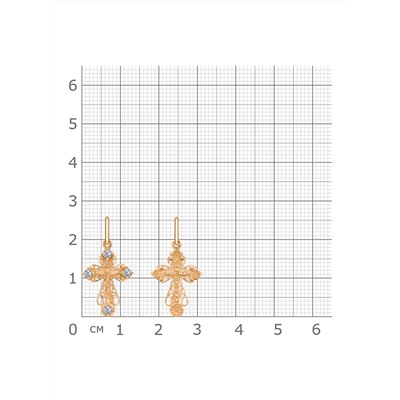 Крест из серебра литье с фианитом позолота