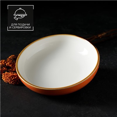 Тарелка глубокая Magistro «Церера», 1.1 л, d=22 см, фарфор, оранжевая