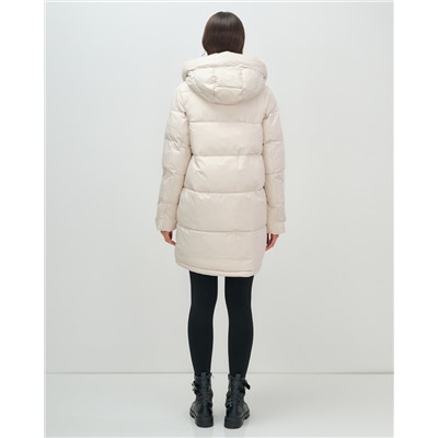 Куртка зимняя женская с капюшоном модная бежевого цвета 3193B