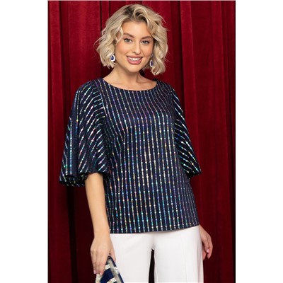 Блуза праздничная Ты ослепляешь! (синяя) Б14698-7М