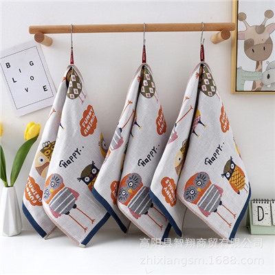 Zhiyang towel four -layer littering vaocya gauze cotton cotton face towel soft water absorption face towel factory price wholesale