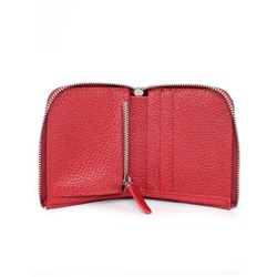 Портмоне женское Croco-ПР-931 натуральная кожа 1 отд,  4 карм,  красный флотер (113)  260595