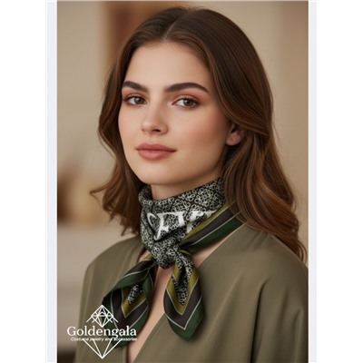 Косынка шелковая с принтом Арт 25183/014