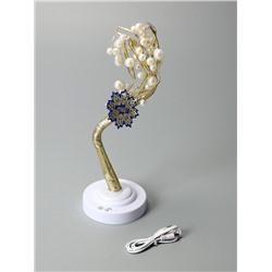 УЦЕНКА Светодиодный куст «Жемчужины золотистые» 45 см, 36 LED, постоянное свечение, батарейки ААх3, USB, свечение тёплое белое