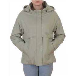 7060 LT. GREEN (OLIVE) Куртка демисезонная женская (100 гр. холлофайбер)
