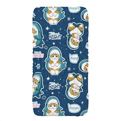 Простыня 1,5 спальная "Кот Акула" 150х215см, бязь "Комфорт" 121г/м2, хлопок 100%, упаковка "классическая" ПВХ 28х41см, "Домашняя мода" (Россия)