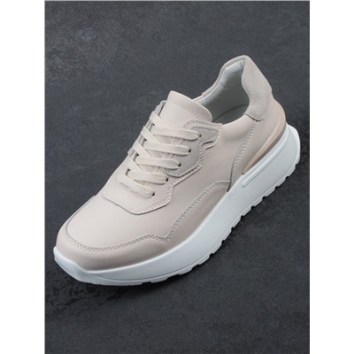 03-YJ428-1 BEIGE Кроссовки женские (натуральная кожа)