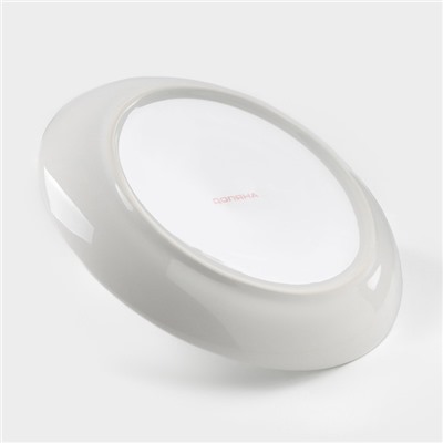 Блюдо «Зайка в золотом», d=20.5 см, доломит, белое