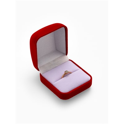 Футляр под кольцо, серьги «Классический», бархатный, 5×5.5 см, красный