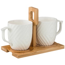 НАБОР КРУЖЕК LEFARD "NATIVE" 2 ШТ. 360 МЛ НА ПОДСТАВКЕ 26,5*11,5*15 СМ (КОР=18НАБ.)