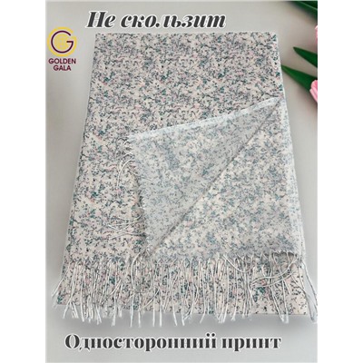 Палантин из хлопка и бамбука премиум Арт 2459/6 молочный фон