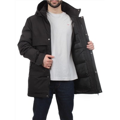 8896 BLACK Куртка мужская зимняя облегченная (130 гр. холлофайбер)