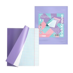 Набор обложек ПП 12 шт, 212 х 347 мм, 100 мкм, ErichKrause "Fizzy Pastel", для тетрадей и дневников, фиксированная, с тиснением, МИКС