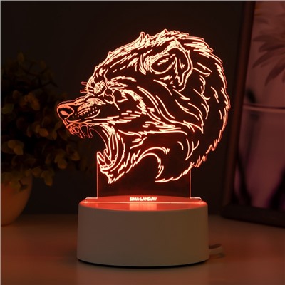 Светильник 3D RISALUX «Оборотень», LED-ночник, RGB, от сети, 14.3×9.5×14.3 см
