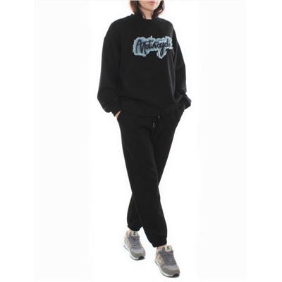 3410/3411 BLACK Костюм спортивный женский (95% хлопок, 5% эластан)