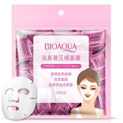Прессованная маска для лица из натурального хлопка Bioaqua Compressed Facial Mask, 1 шт