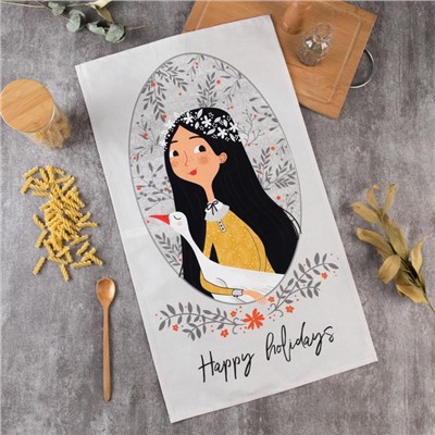 Полотенце пасхальное Этель Happy holidays 40×73 см, 100% хлопок, саржа 190 г/м²