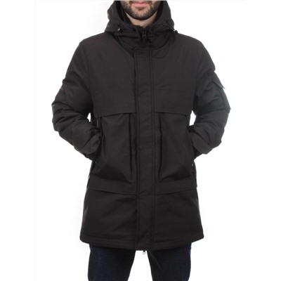 8896 BLACK Куртка мужская зимняя облегченная (130 гр. холлофайбер)