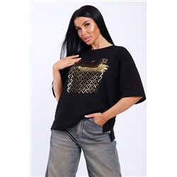 Футболка женская черная-99