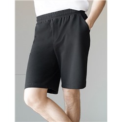 Шорты из тонкого футера с карманом на молнии