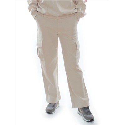 3156/3157 BEIGE/PINK Костюм спортивный женский (95% хлопок, 5% эластан)