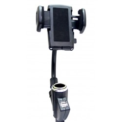 Держатель для телефона HС-003+2 USB+разветвитель автомобильный (24) оптом