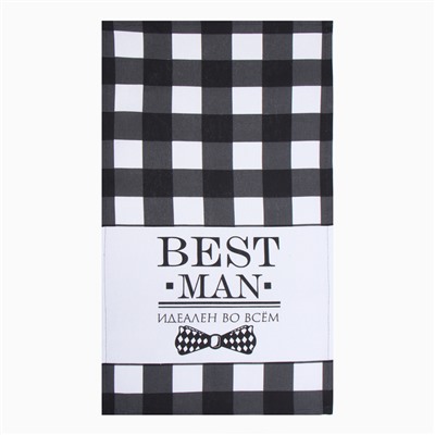 Кухонный набор 3 предмета "Best man black" фартук 70х60 см,, прихватка 20х20 см, полотенце 35х60см