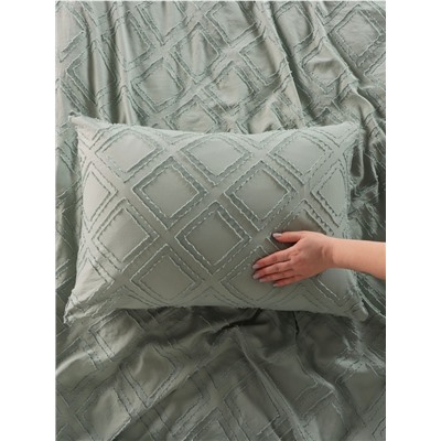 Постельное бельё LoveLife Tufting дуэт "Ромб" 143*215см-2шт,230*240см,50*70см-2шт, цвет зеленый, 110 г/м2