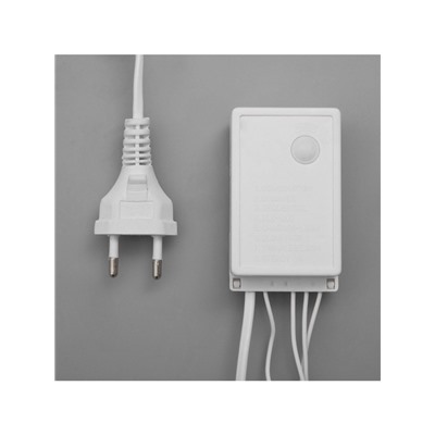 Гирлянда «Бахрома» 4 × 0.6 м, IP44, белая нить, 180 LED, свечение белое, 8 режимов, 220 В