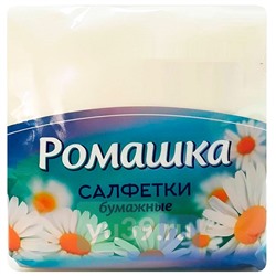 Салфетки бумажные 24x24 см. Ромашка, 70 шт., 1 сл., белые