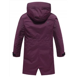 Парка зимняя женская с капюшоном бордового цвета 9538-1Bo