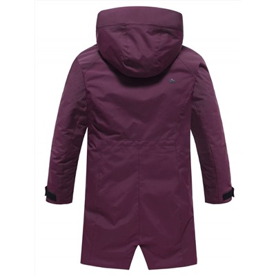 Парка зимняя женская с капюшоном бордового цвета 9538-1Bo