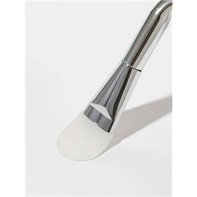 Кисть для масок SILVER, силиконовая, с лопаткой, 14 (±1) см, серебристая