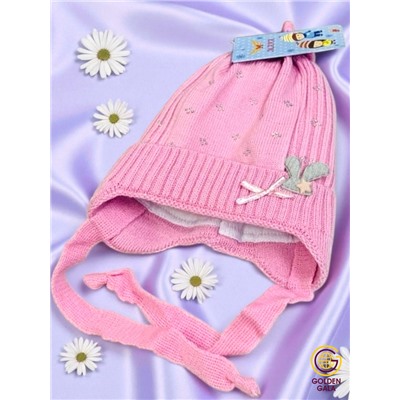 Утепленная шапка для девочки на возраст 1-2 года Арт 8