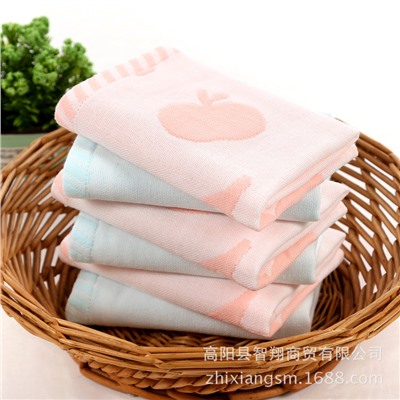Apple, gauze soft handkerchief for kindergarten, water absorbent, wholesale