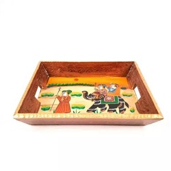 Деревянный поднос, Wooden Tray (9 Inch), произв. Apka Mart
