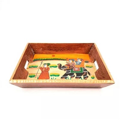 Деревянный поднос, Wooden Tray (9 Inch), произв. Apka Mart