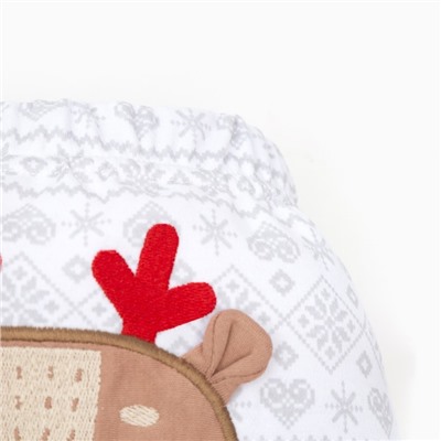 Ползунки-штанишки Крошка Я «Олень», рост 74-80 см, белые