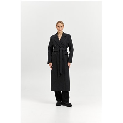 Пальто женское демисезонное 26326 (серый/диагональ)