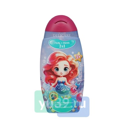 Детская Гель-пена 2в1 Delicare Клубника, 3+ 300мл