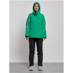Горнолыжный костюм женский зимний зеленого цвета 03350Z
