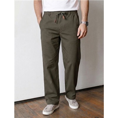 Брюки с поясом на резинке из эластичного твилла