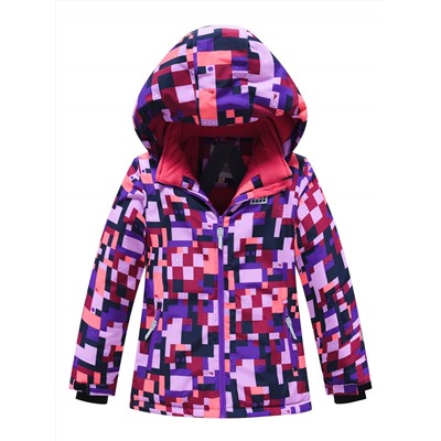 Горнолыжный костюм зимний для девочки фиолетового цвета 9436F
