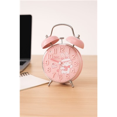 Часы-будильник «Clear wake-up with animals», pink bunny (17,5х11,5 см)